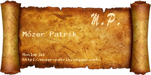 Mózer Patrik névjegykártya